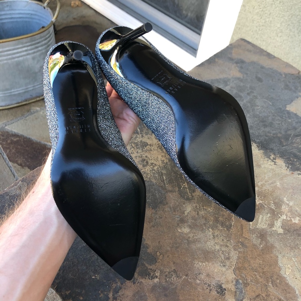 NEW Stuart Weitzman Y2K metallic glitter heels - Picture 5 of 5